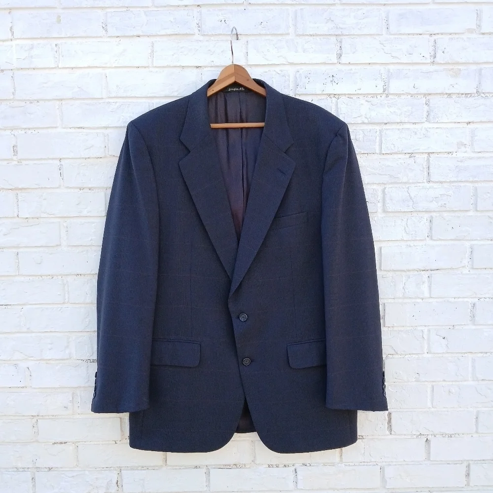 Vintage Burberrys' Wool Sport Coat Navy